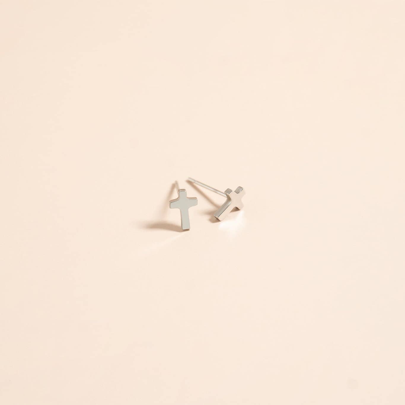 Gold Cross Stud Earrings ✨