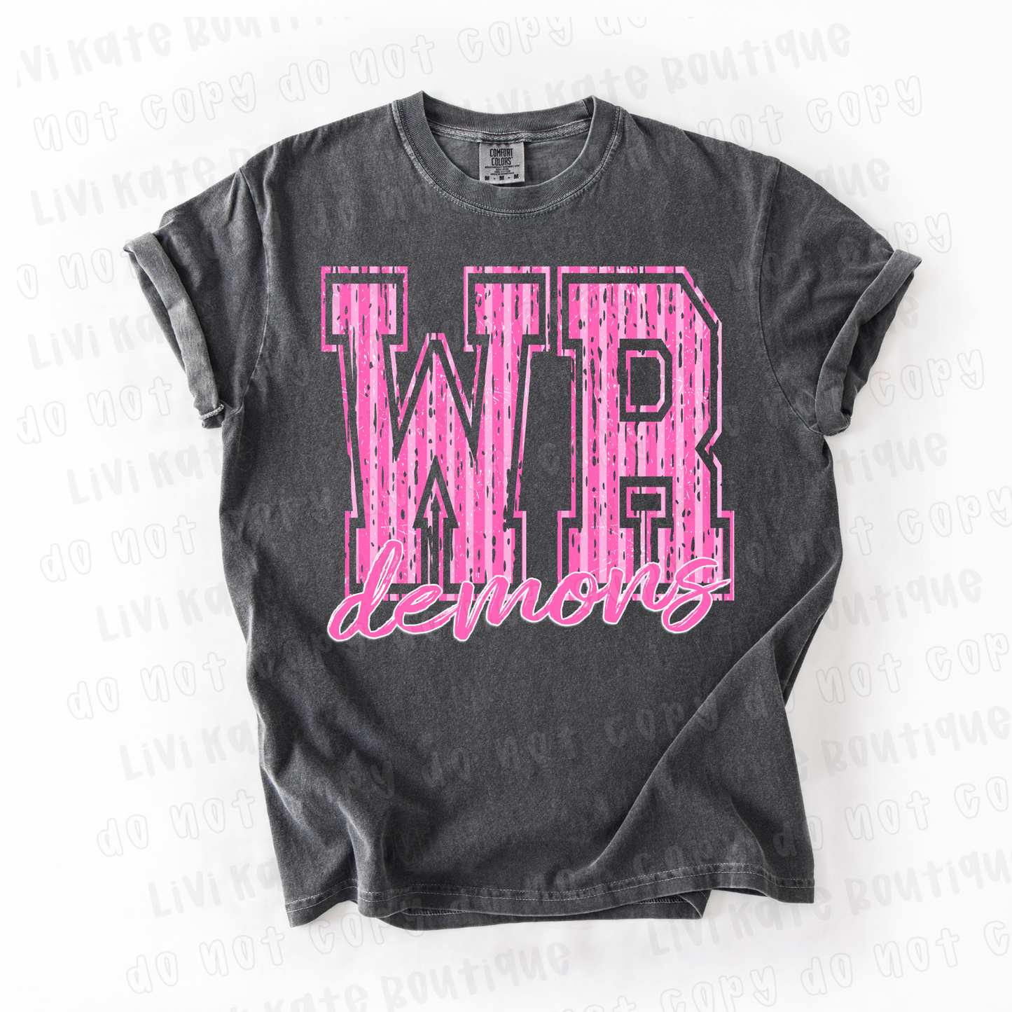 Pink striped mascot