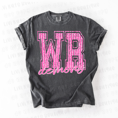 Pink striped mascot