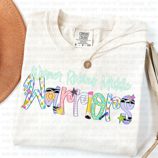 Warner Robins Middle Warriors School Font