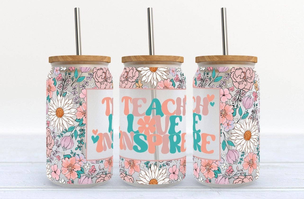 Teach Love Inspire 16oz Libby Glass Tumbler