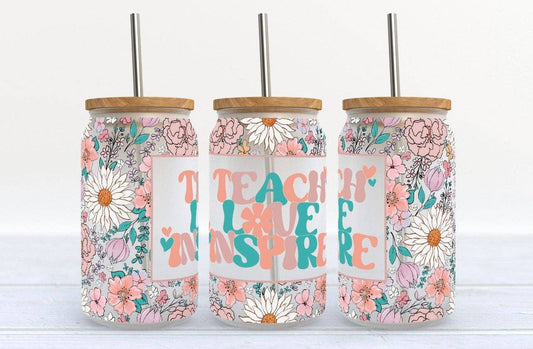 Teach Love Inspire 16oz Libby Glass Tumbler