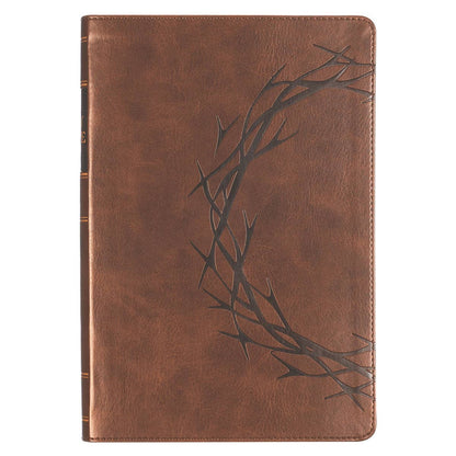 Brown Crown of Thorns Giant Print KJV Bible with Thumb Index
