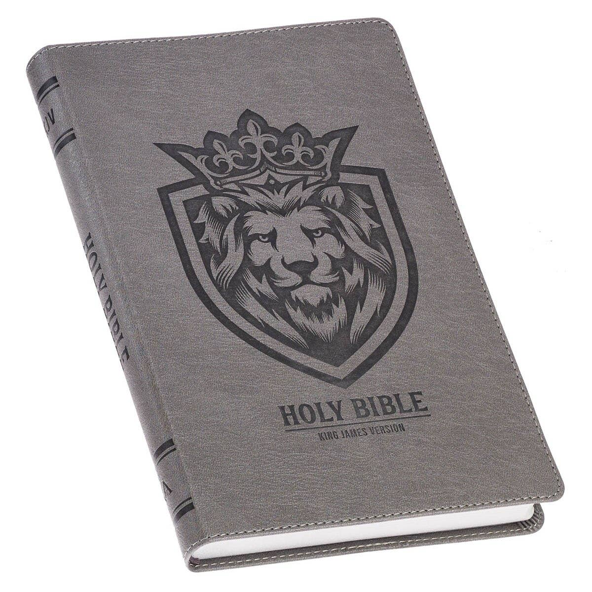 Charcoal Lion Faux Leather KJV Gift Edition Bible