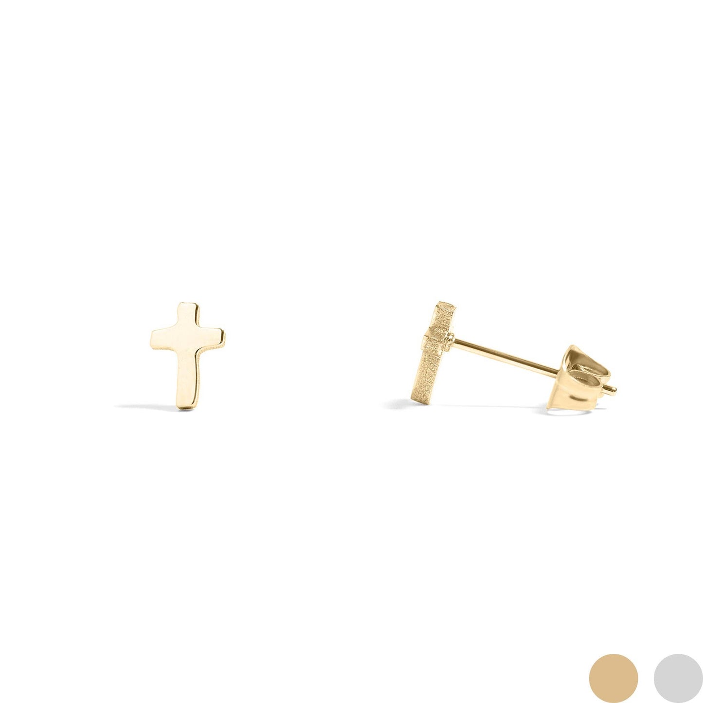 Gold Cross Stud Earrings ✨