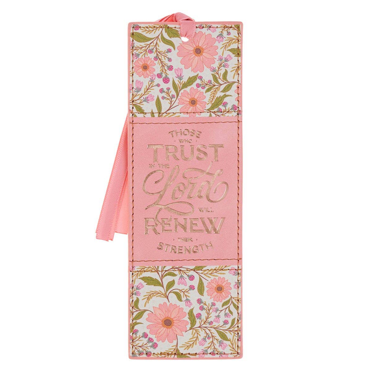 Bookmark Faux Leather Coral Trust In The Lord Isaiah 40:31