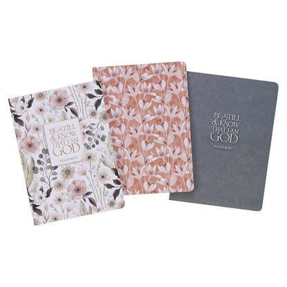 🌿 Be Still Teal Meadow Notebook Set