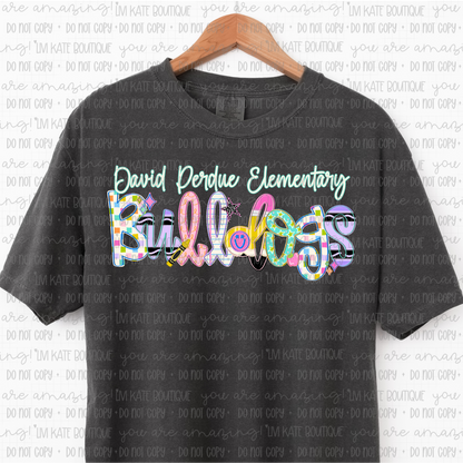 David Perdue Elementary Bulldogs School Font
