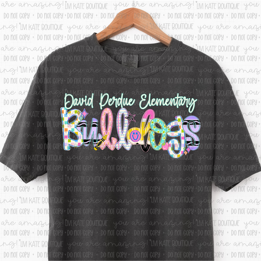 David Perdue Elementary Bulldogs School Font