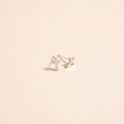 Gold Cross Stud Earrings ✨