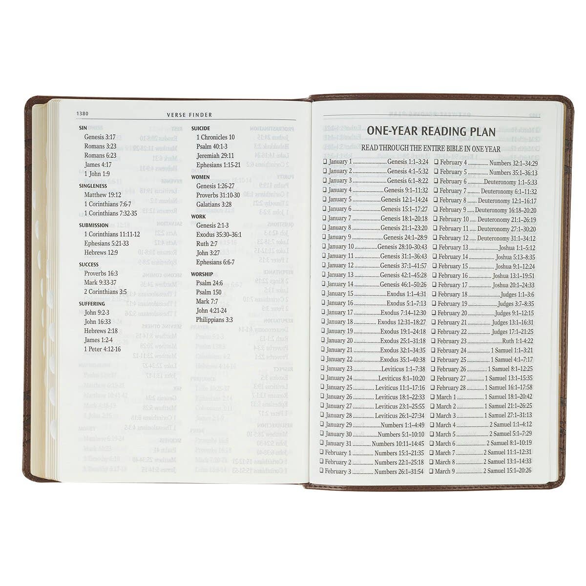 Brown Crown of Thorns Giant Print KJV Bible with Thumb Index