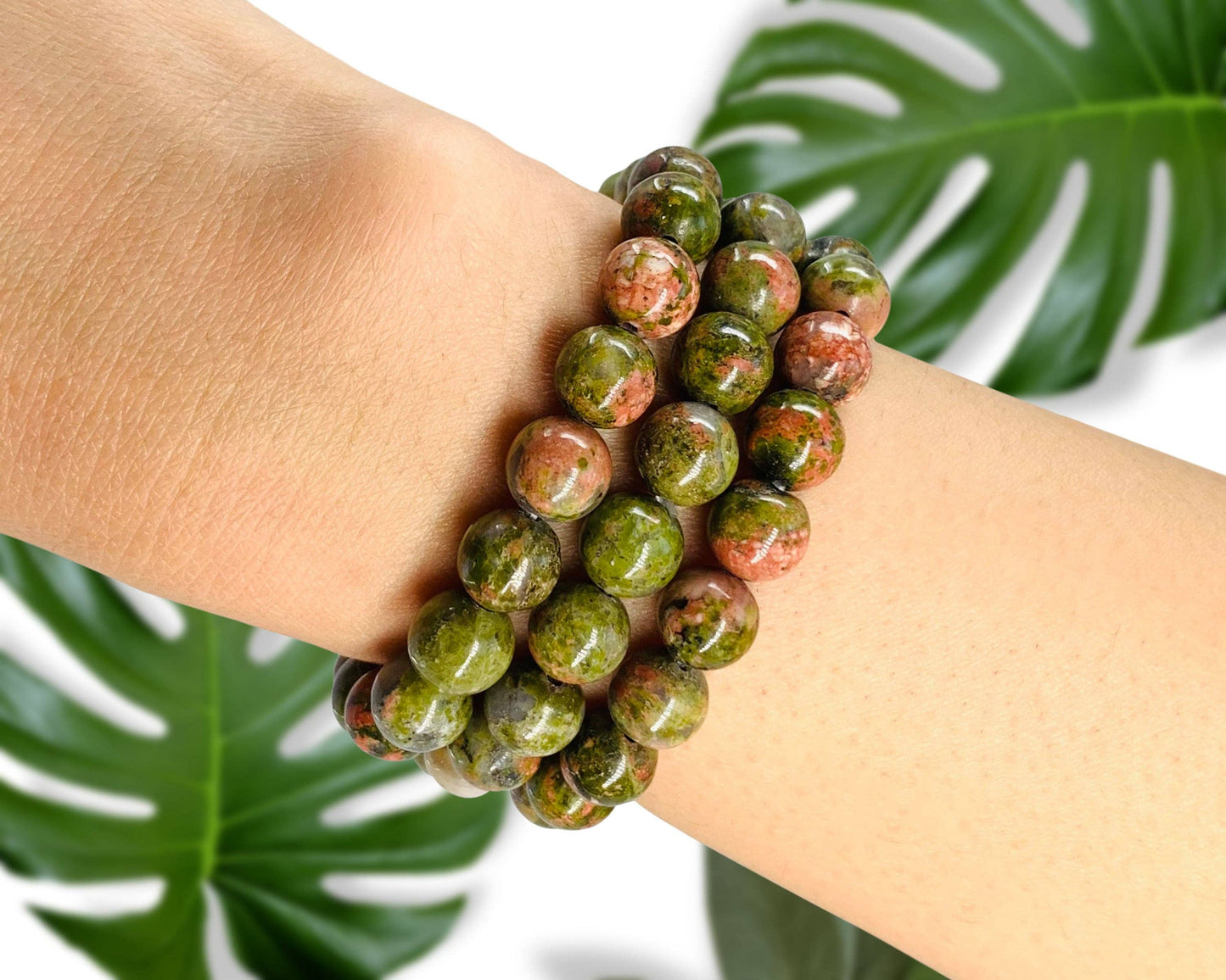 Unakite Gemstone Bracelet – 8mm