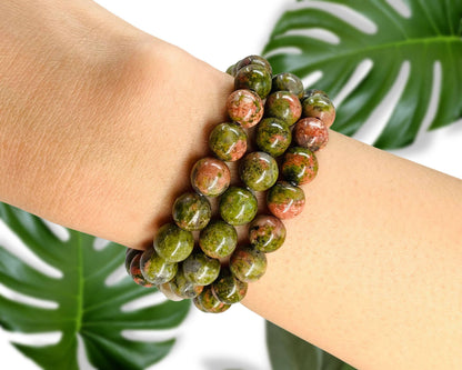 Unakite Gemstone Bracelet – 8mm