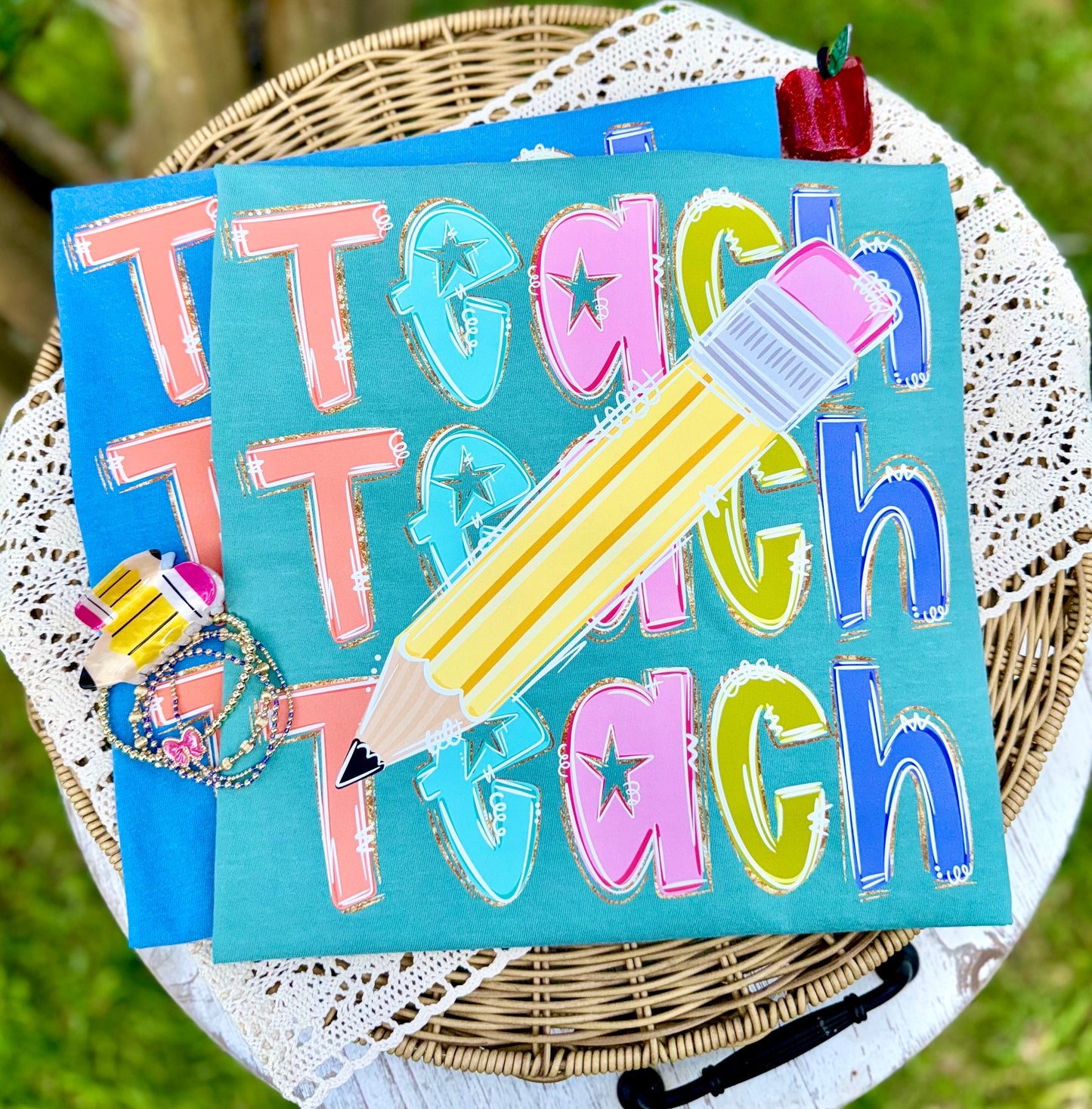 Teach Stacked with Pencil Across