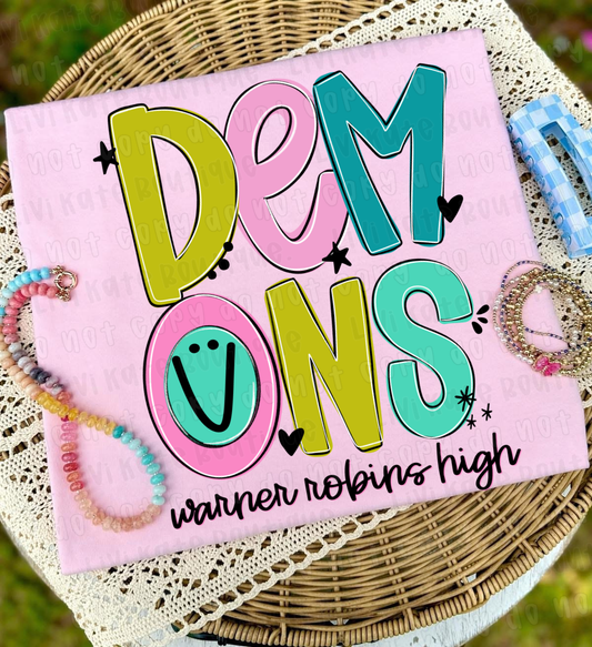 Warner Robins Demons Doodle