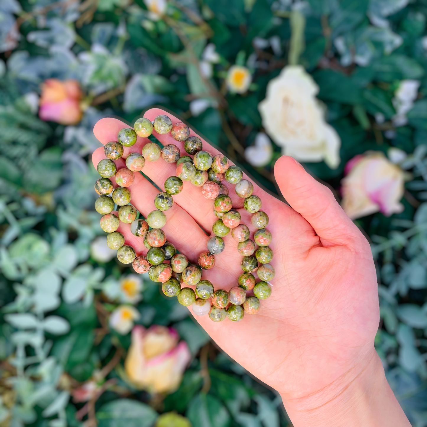 Unakite Gemstone Bracelet – 8mm