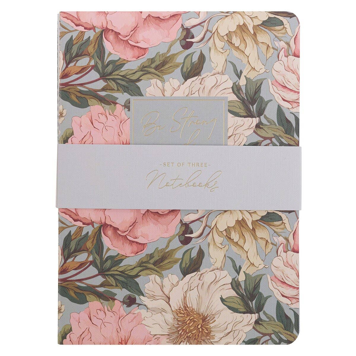 🌸 Strong & Courageous Delicate Pink Dahlia Notebook Set