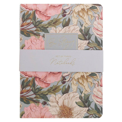 🌸 Strong & Courageous Delicate Pink Dahlia Notebook Set