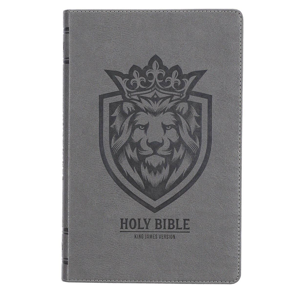 Charcoal Lion Faux Leather KJV Gift Edition Bible