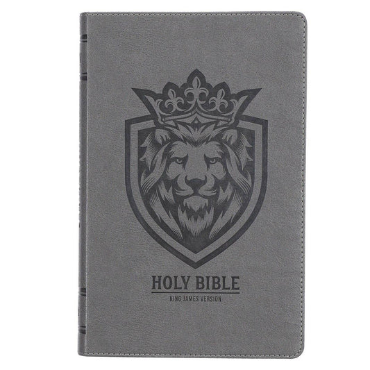 Charcoal Lion Faux Leather KJV Gift Edition Bible