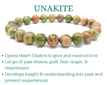 Unakite Gemstone Bracelet – 8mm