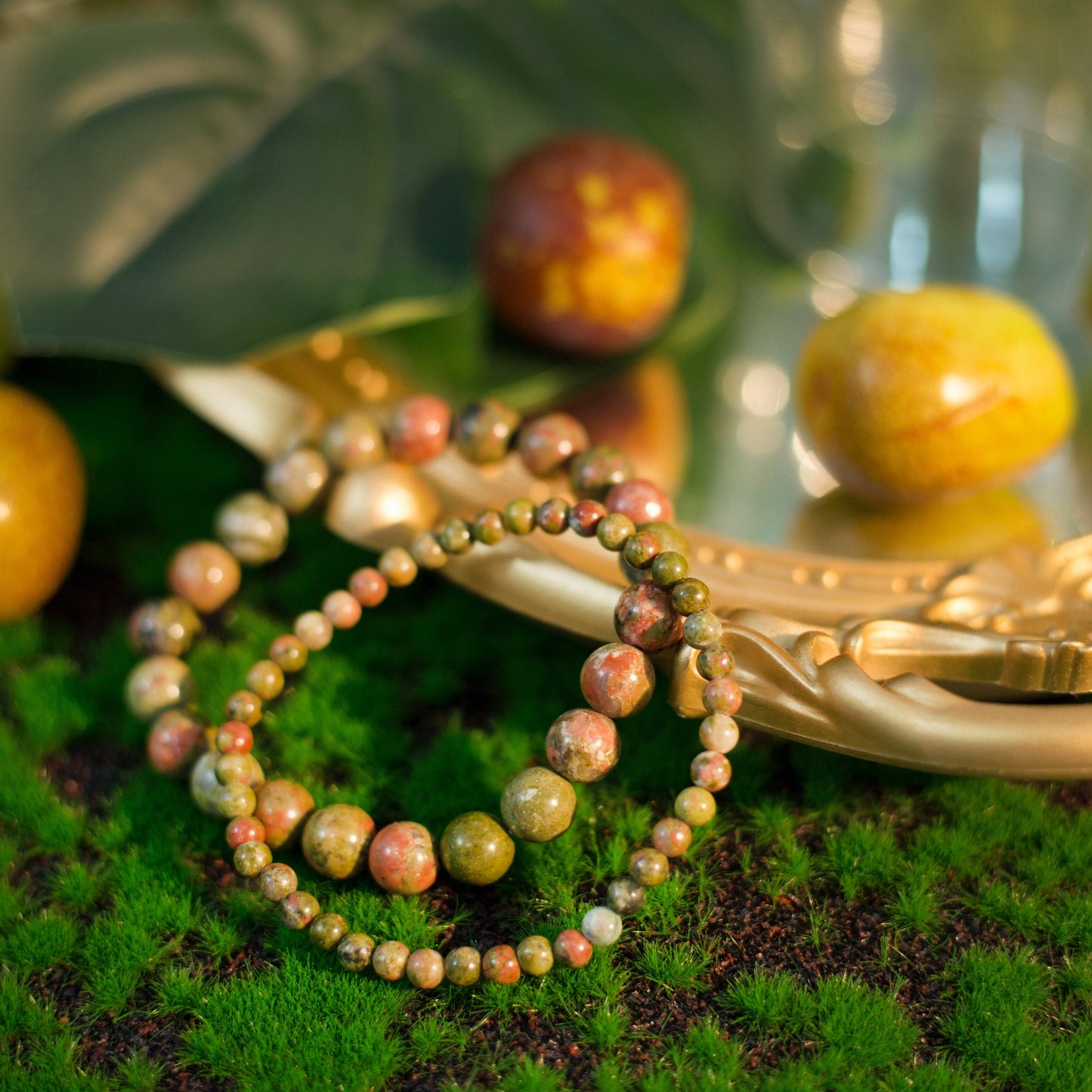 Unakite Gemstone Bracelet – 8mm